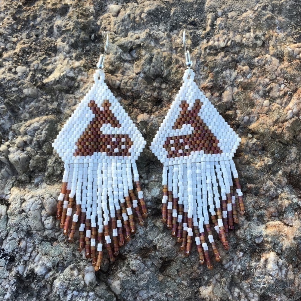 Fawn Beaded Earrings, New, Handmade by Me - Picture 7 of 8